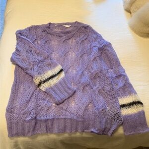 Palm Angels Lavender Cable Knit Sweater